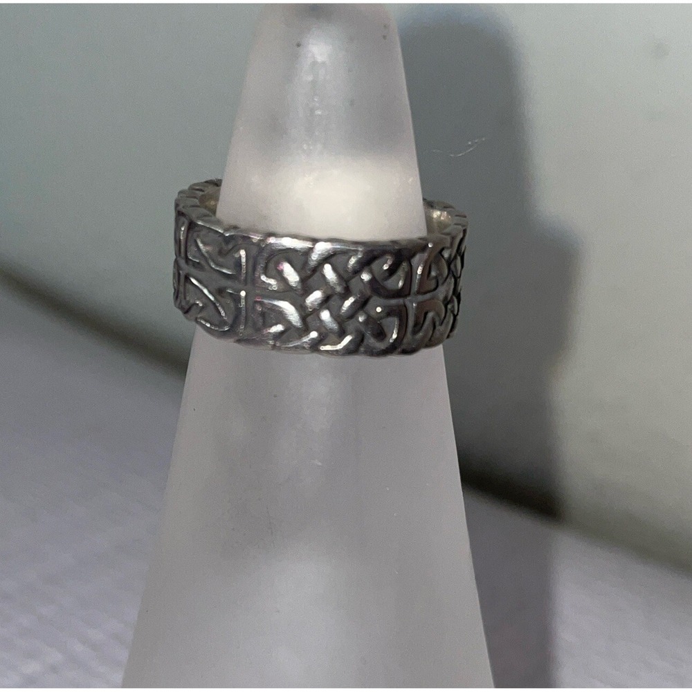 Estate Sterling Silver 925 Celtic Knot Band Ring Size 8.5
